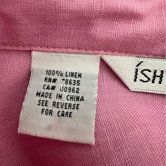 Ishyu woman’s pink button up long sleeve shirt size 2X - Picture 4 of 4
